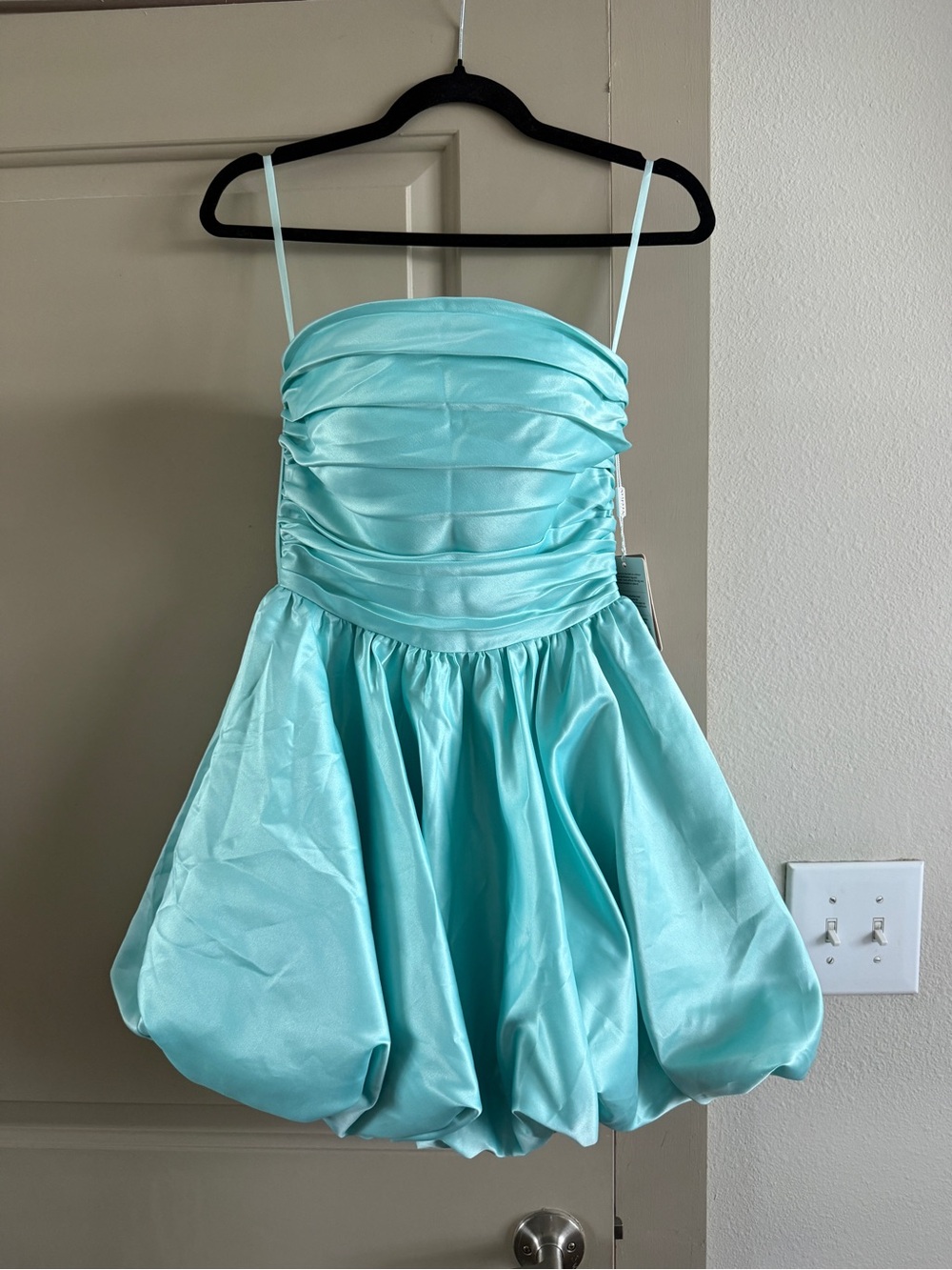 Women’s Aqua Strapless Bubble Dress